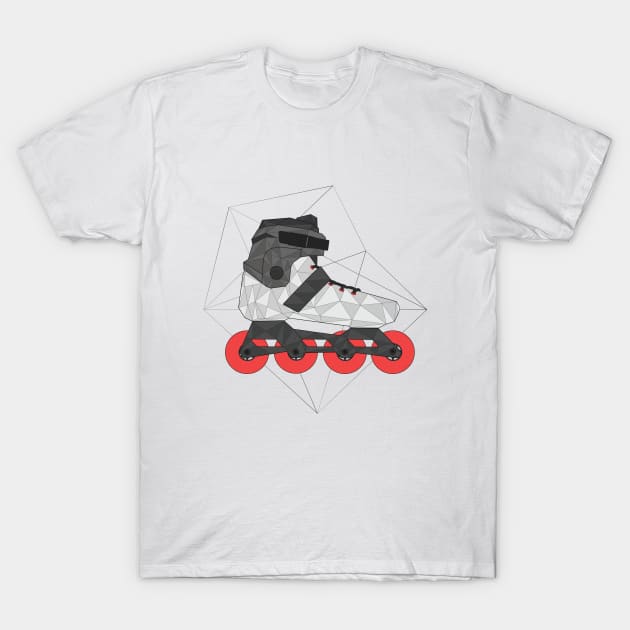 Roller Blade Triangle Art T-Shirt by Whiterai